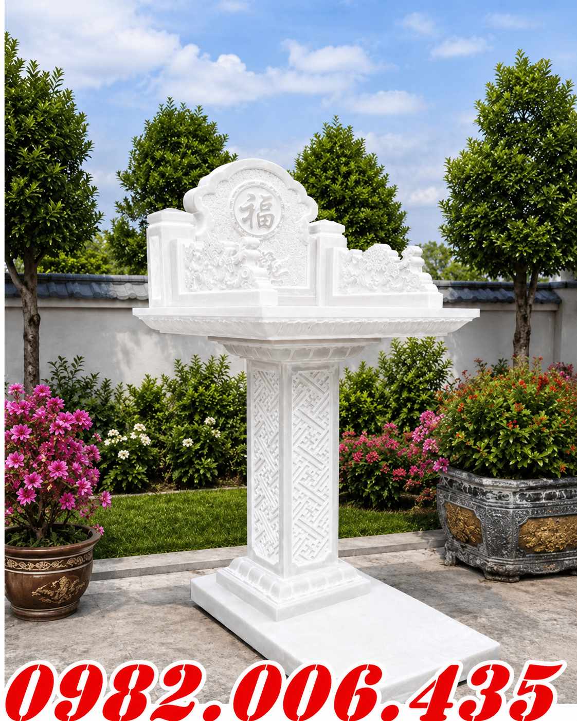 Bàn thờ thiên đá trắng TP.HCM