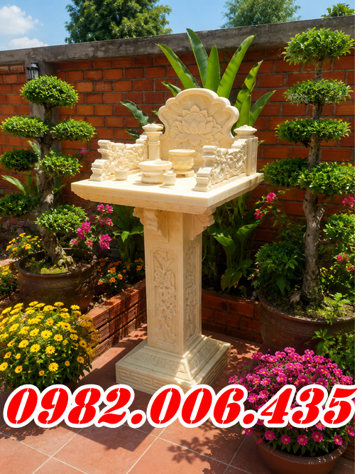 +10B Bàn Thờ Thiên Bằng Đá Vàng Cẩm Thạch Bán Tây Ninh