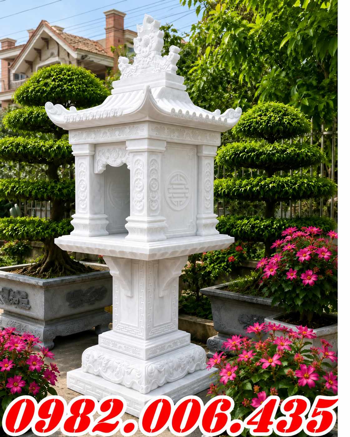 Bàn thờ thiên đá trắng nguyên khối Đồng Nai