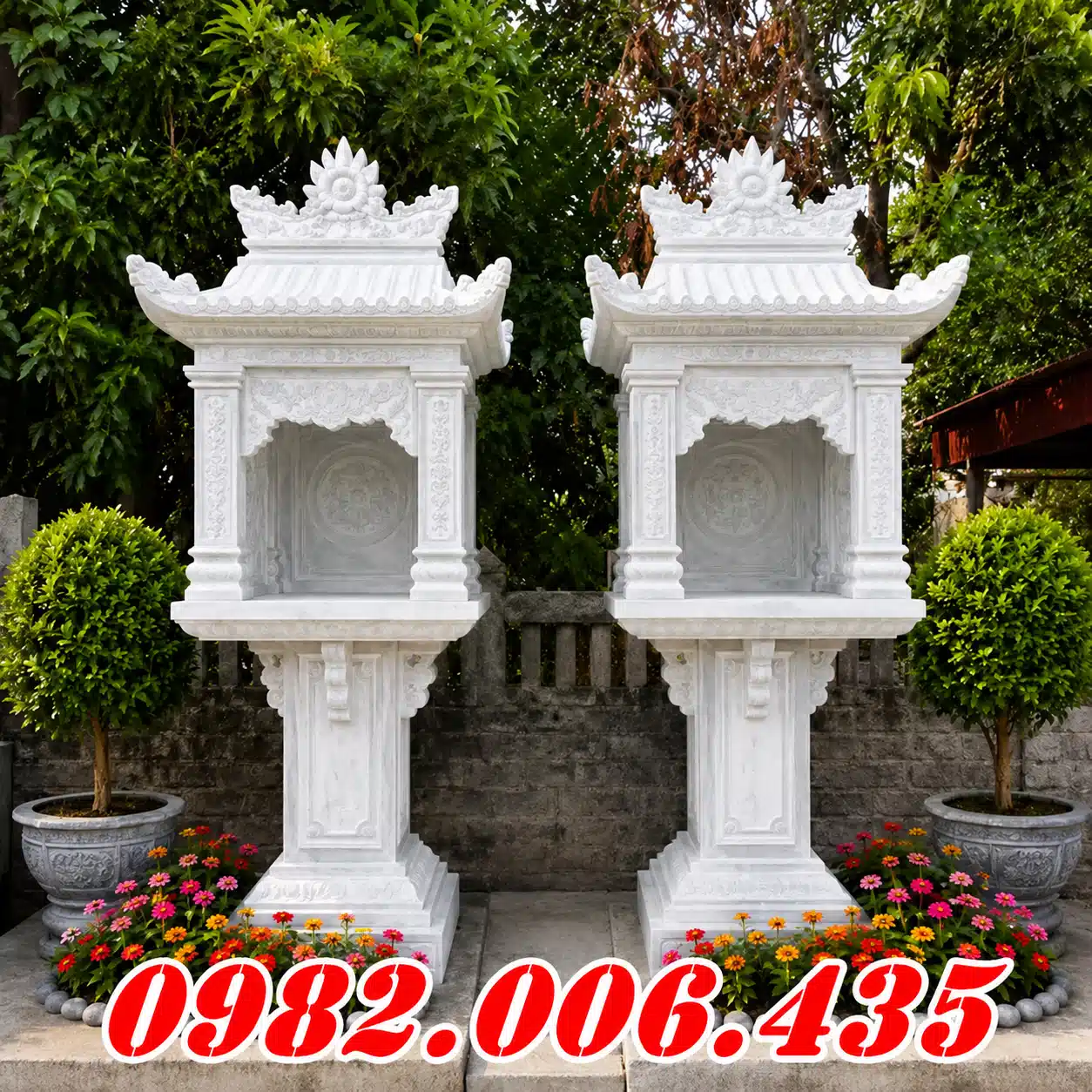 5. Bàn Thờ Thiên Chạm Khắc Hoa Sen bán Sóc Trăng