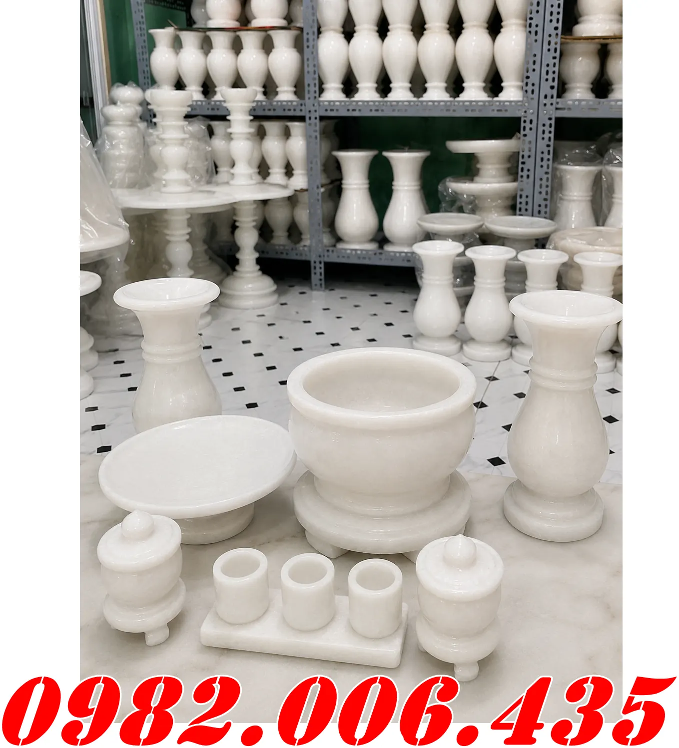 Bán Sẵn 40 Sản Phẩm Bộ Bát Hương Đá Thiên Nhiên Hậu Giang