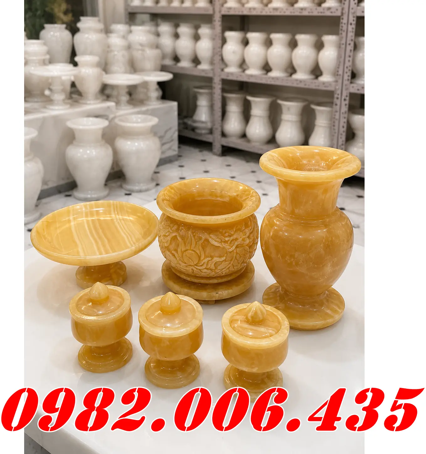Bộ Bát Hương Đá Đẹp Bán Hậu Giang