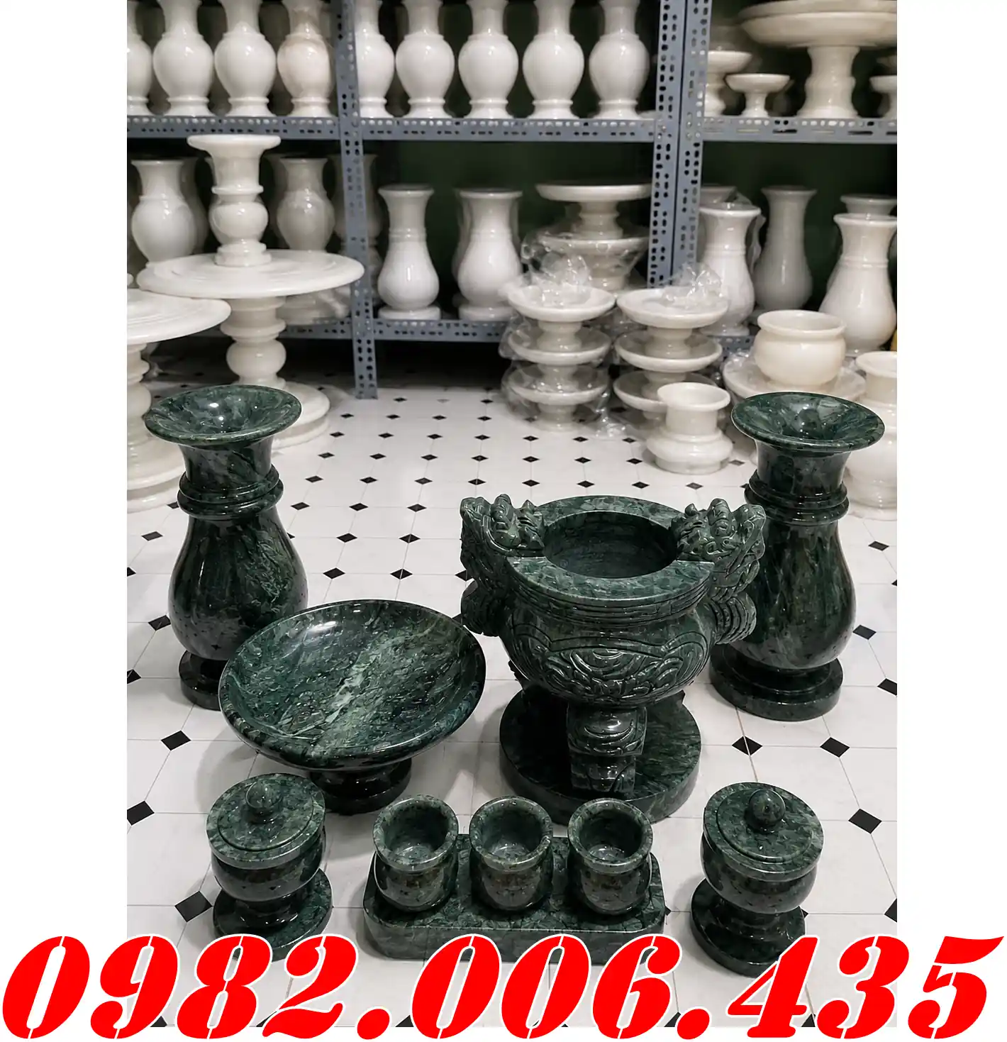 Bộ Bát Hương Đá Đẹp Bán Hậu Giang