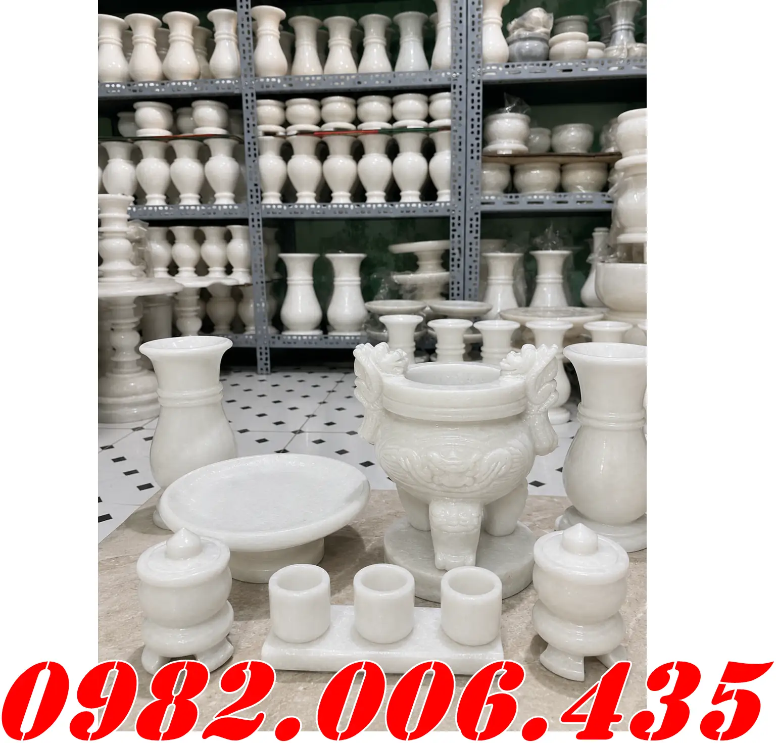 Bộ Bát Hương Đá Đẹp Bán Hậu Giang