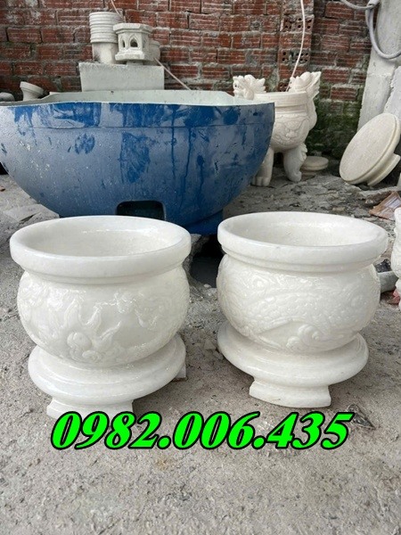 Bộ bát hương đá trắng Bán Cà Mau