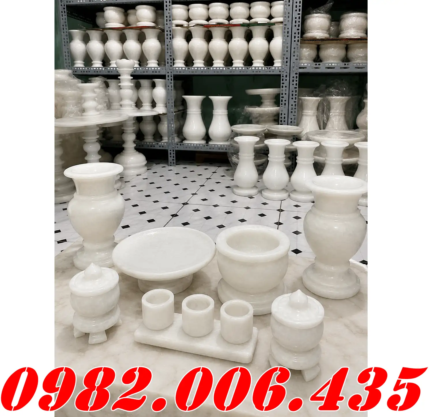 Bộ bát hương đá trắng Bán Tiền Giang