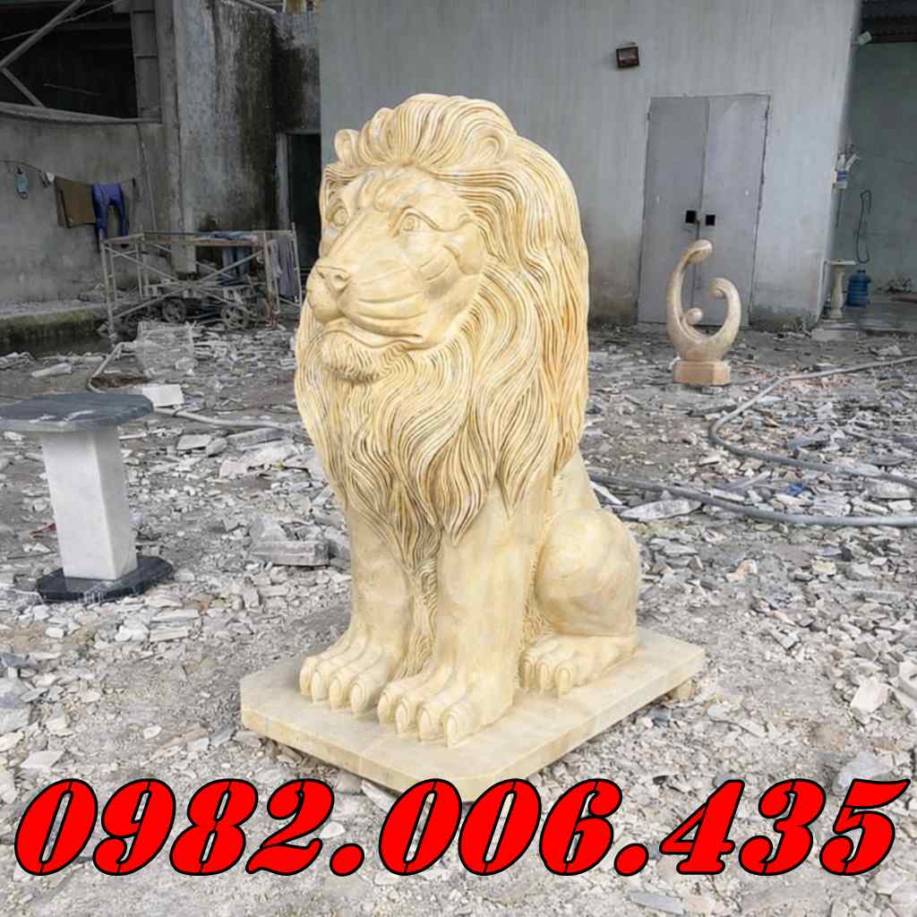 Tượng Sư Tử Đá Đẹp Bán Bình Phước – Linh Vật Trấn Cổng
