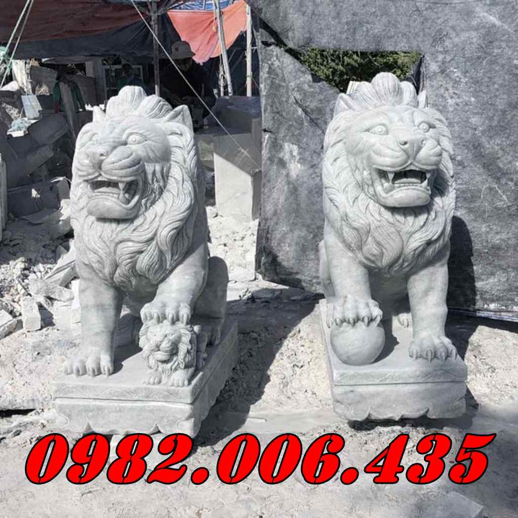 Tượng Sư Tử Đá Đẹp Bán Bình Phước – Linh Vật Trấn Cổng