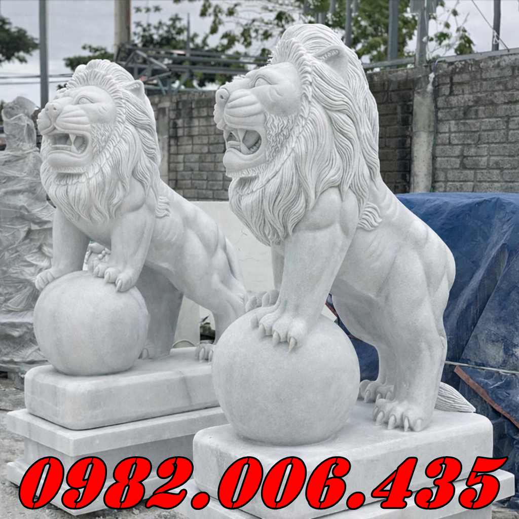 Tượng sư tử đá trắng Bán Đồng Nai